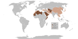Dark brown – countries that do not recognize Christmas on December 25 or January 7 as a public holiday. Light brown – countries that do not recognize Christmas as a public holiday, but the holiday is given observance