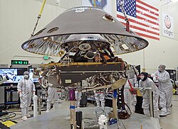 InSight comes together with the backshell and surface lander being joined, 2015.