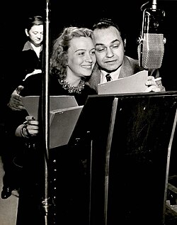 Munson with Edward G. Robinson performing on Big Town, 1941