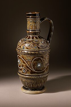 Salt glazed jug by Doulton, England, 1875