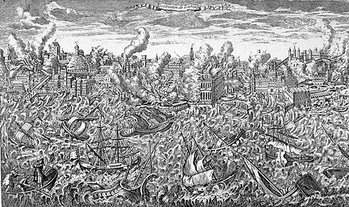 Lisbon earthquake and tsunami in November 1755