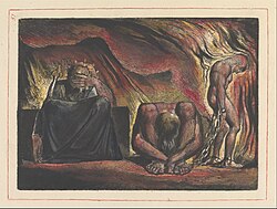 'Skofeld' wearing "mind forged manacles" in Jerusalem: The Emanation of the Giant Albion, Plate 51