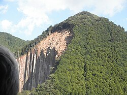 Deep-seated landslide on a mountain in Sehara, Kihō, Japan caused by torrential rain of Tropical Storm Talas