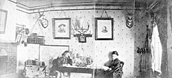 Custer and his wife at Fort Abraham Lincoln, Dakota Territory, 1874