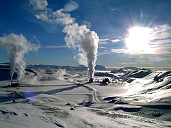 Krafla, a geothermal power station in Iceland