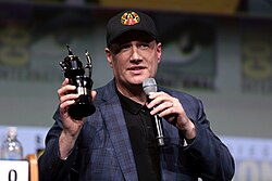 Kevin Feige receiving the Inkpot Award at the 2017 San Diego Comic-Con[1]