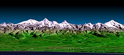 Kamchatka Peninsula, Landsat data draped over SRTM digital elevation model (NASA/JPL-Caltech)