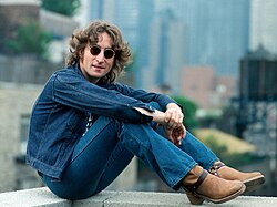 Lennon in a 1974 photograph by Bob Gruen