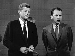 John F. Kennedy and Nixon before their first televised 1960 debate