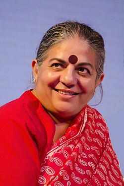 Vandana Shiva – an Indian scholar and activist who has written extensively on Earth Jurisprudence and Earth Democracy that she describes as based on "local communities – organized on principles of inclusion, diversity, and ecological and social responsibility"[13][14]
