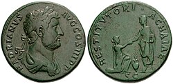 Sestertius issued under Hadrian c. 134–138 AD