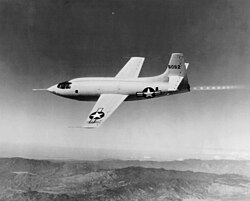 Bell X-1, first aircraft confirmed to have exceeded Mach 1, flown by Chuck Yeager on October 14, 1947