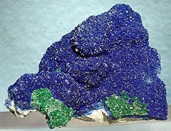 Azurite and malachite, Beaver Dam Mts, Washington County, Utah; 5.1 × 3.9 × 2.4 cm