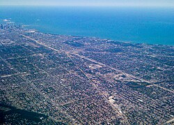 The Chicago metro area, nicknamed "Chicagoland"