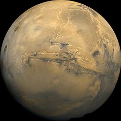 Valles Marineris, taken by the Viking 1 probe