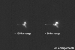 The Mars Odyssey spacecraft image taken by Mars Global Surveyor
