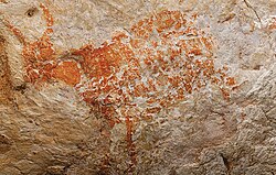 One of the oldest known figurative paintings, a depiction of a bull, was discovered in the Lubang Jeriji Saléh cave and dated to between 40,000 and 44,000 years ago.