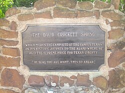The David Crockett Spring in Crockett, Houston County, Texas