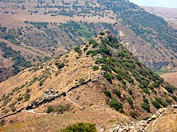 Ruins of the ancient Jewish city of Gamla, home to one of the earliest known synagogues. The city was besieged and destroyed by the Romans in 71 CE, during the First Jewish–Roman War.