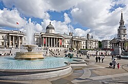 Trafalgar Square has an area of about one hectare.[2]