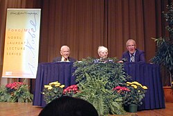 A 2000 panel featuring Institute Professors Emeriti and Nobel Laureates (from left to right) Franco Modigliani, Paul Samuelson, and Robert Solow