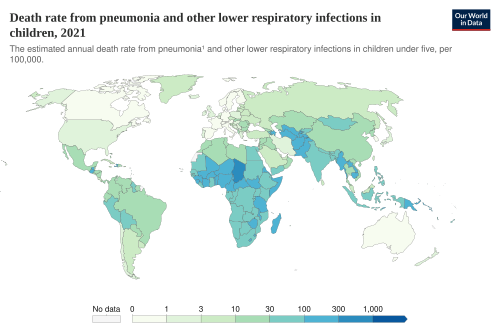 Pneumonia death rates in children under 5