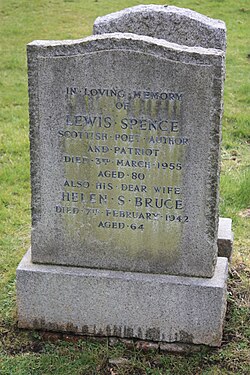 The grave of Lewis Spence, Dean Cemetery