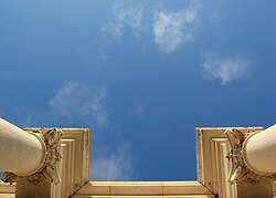 A daytime sky with white clouds
