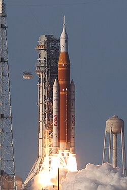 SLS Block 1 at Kennedy Space Center Launch Complex 39B for Artemis II.