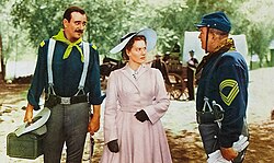 John Wayne, O'Hara and Victor McLaglen in Rio Grande (1950)