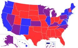 States and territories by partisan control, as of February 2025: Democratic Party Republican Party New Progressive Party Divided partisan control