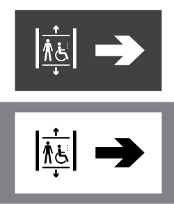 Example of the same sign using different contrasting colors