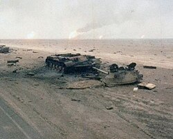 Iraqi tanks destroyed by Task Force 1-41 Infantry during the Gulf War, February 1991