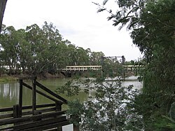 The lift span bridge over the Murray River to Koondrook, Victoria