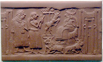 Devotional scene, with Temple.