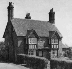 Mock Tudor semi-detached cottages, built c. 1870