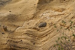 Palagonite layers at Moya Beach, Mayotte.