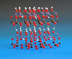 Kaolinite structure, showing the interlayer hydrogen bonds