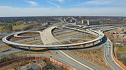 Capital Beltway/US 1 interchange, Alexandria Virginia, looking south