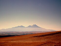 Mount Hasan viewed from the north in a sunset