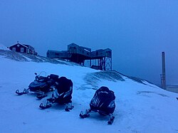 Snowmobiles are an important mode of transport in Svalbard, such as here at Longyearbyen.