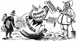 The U.S.'s intentions to influence the area (especially the Panama Canal construction and control) led to the separation of Panama from Colombia in 1903.
