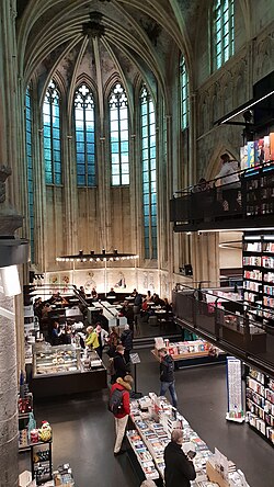 13th century Dominican church converted into a bookstore in Maastricht, the Netherlands