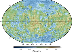 Topography of Mercury based on MDIS (Mercury Dual Imaging System) data