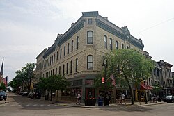 Putney Block at the Five Points intersection in downtown Waukesha