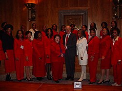 Senator Barbara Mikulski with Delta Sigma Theta members