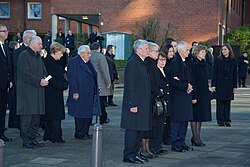 Angela Merkel and Kissinger attending the state funeral for former German chancellor Helmut Schmidt, November 23, 2015
