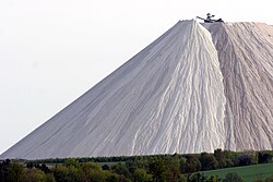Monte Kali, a potash mining and beneficiation waste heap in Hesse, Germany, consisting mostly of sodium chloride