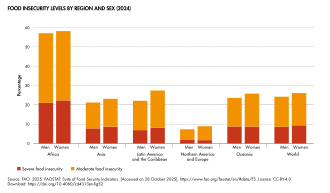 Food insecurity levels by region and sex (2024)[45]