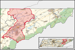 Tennessee's 2nd congressional district boundary from the 2026 electionsInteractive map version